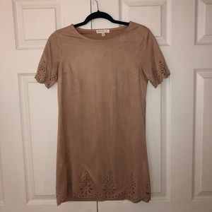 Suede t-shirt dress